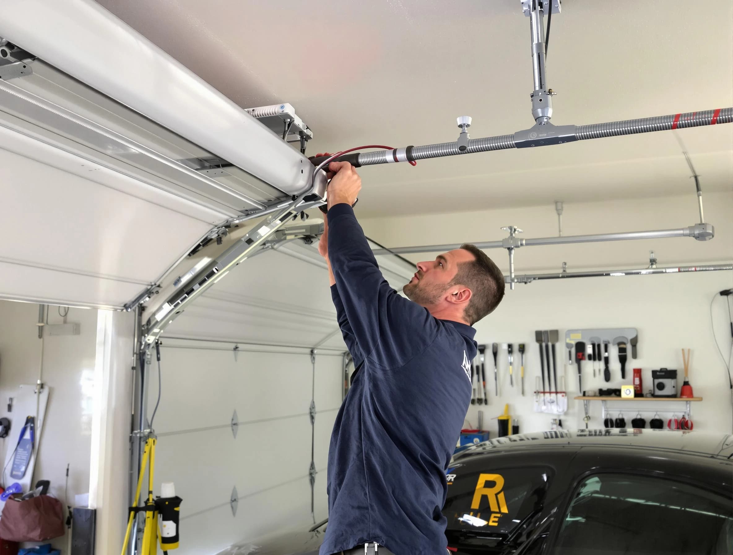 Yukon Garage Door Repair technician performing garage door cable repair in Yukon