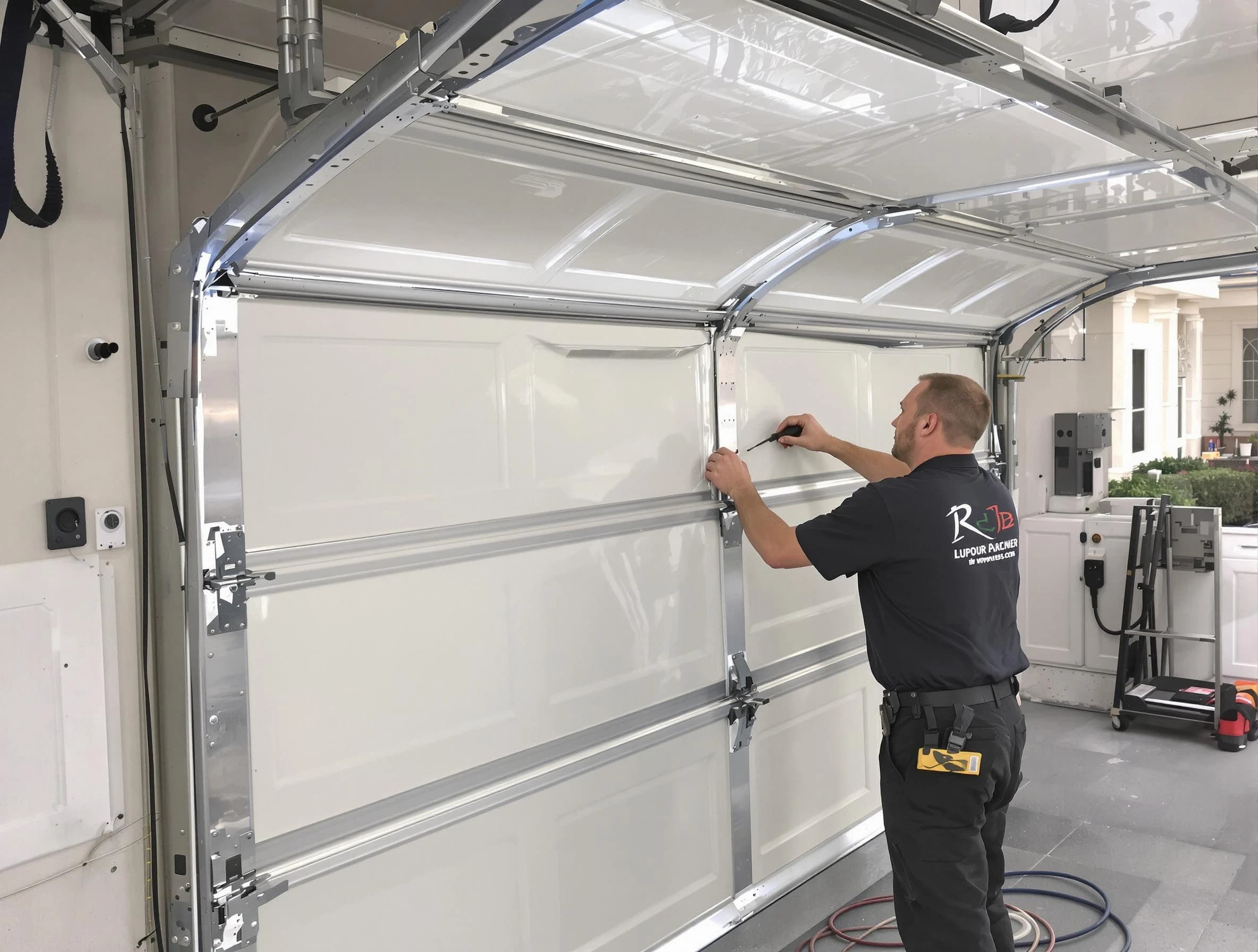 Yukon Garage Door Repair professional performing panel repair in Yukon