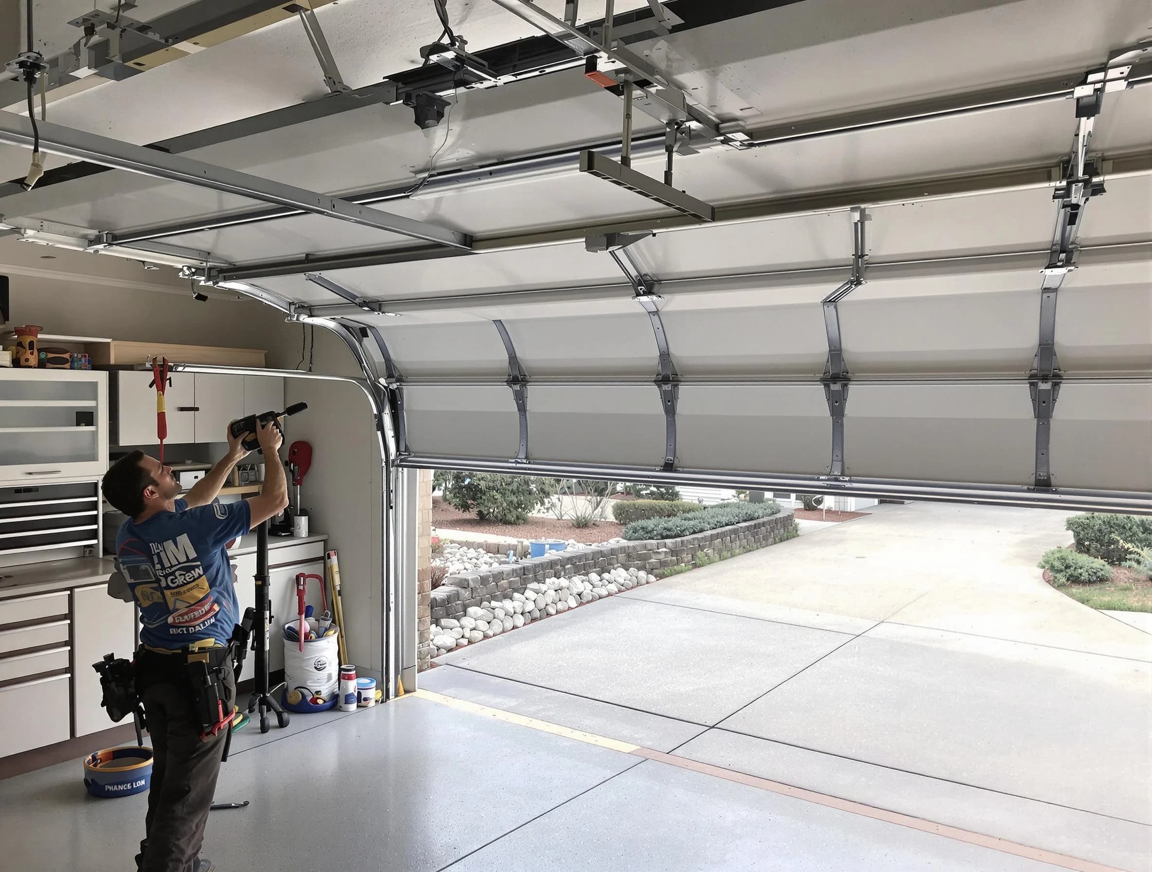 Garage door track repair service by Yukon Garage Door Repair in Yukon