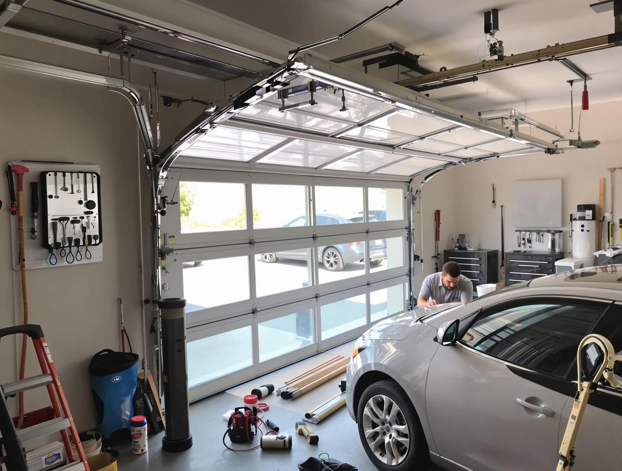 Garage door noise reduction service by Yukon Garage Door Repair in Yukon