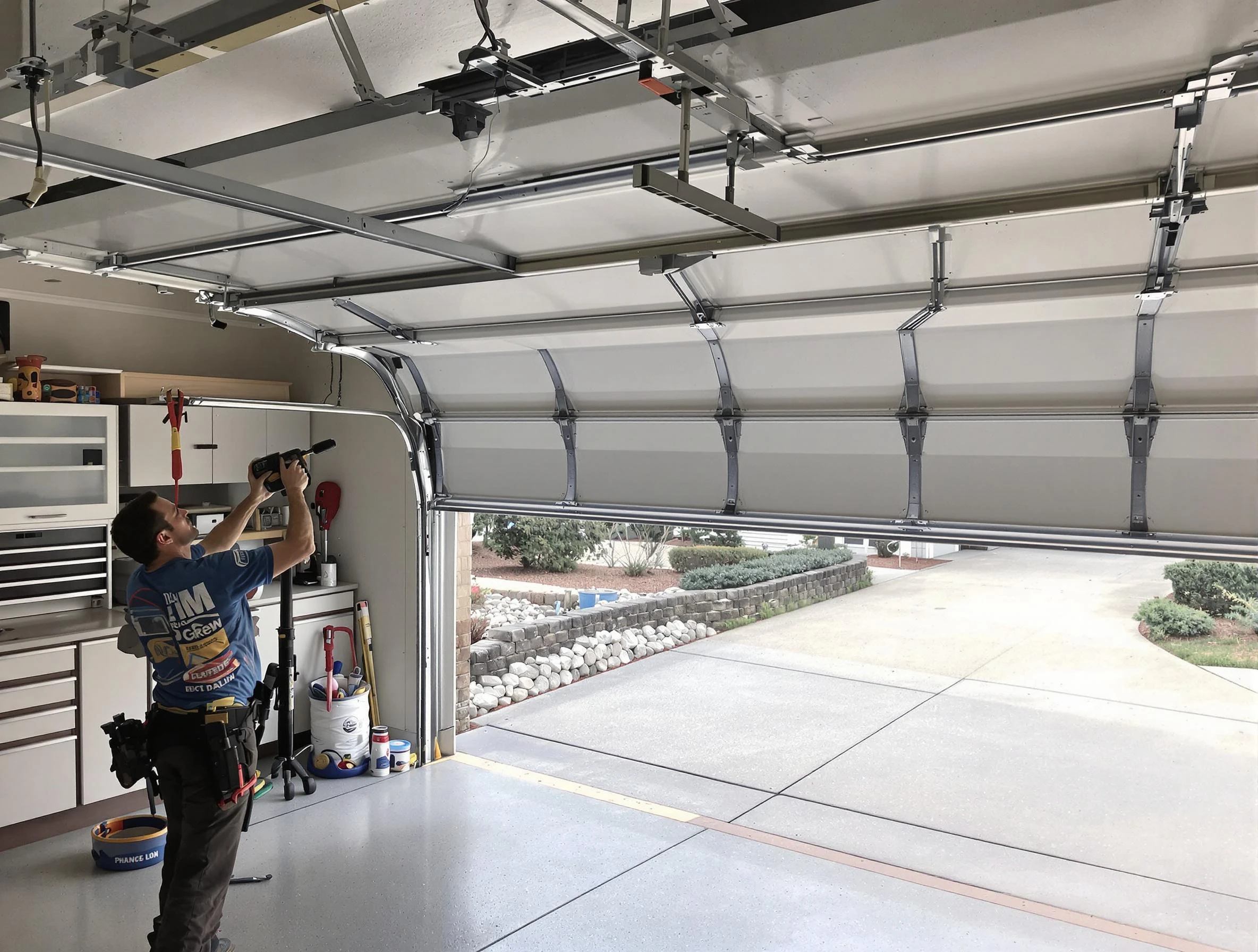 Garage door track repair service by Yukon Garage Door Repair in Yukon